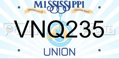 VNQ235 Mississippi License Plate