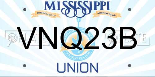 VNQ23B Mississippi License Plate