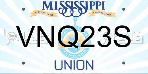 VNQ23S Mississippi License Plate