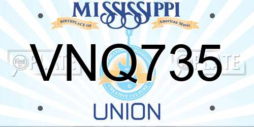 VNQ735 Mississippi License Plate