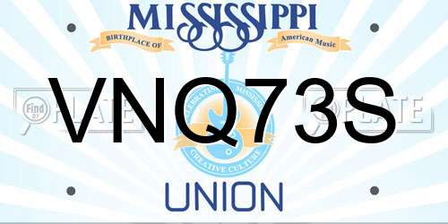 VNQ73S Mississippi License Plate