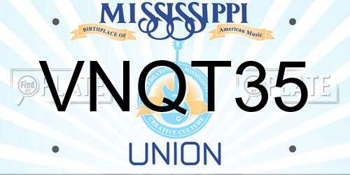VNQT35 Mississippi License Plate