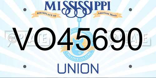 VO45690 Mississippi License Plate