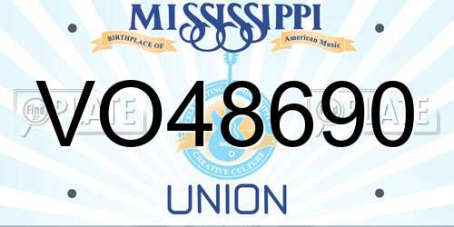 VO48690 Mississippi License Plate