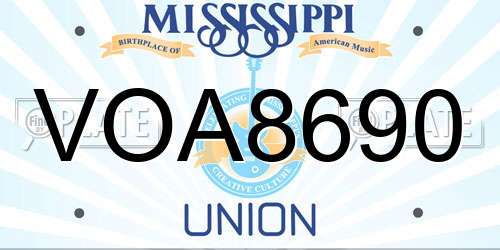VOA8690 Mississippi License Plate