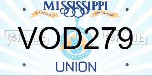 VOD279 Mississippi License Plate