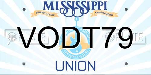VODT79 Mississippi License Plate