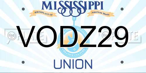 VODZ29 Mississippi License Plate