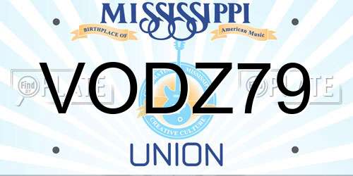 VODZ79 Mississippi License Plate