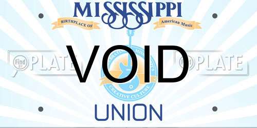 VOID Mississippi License Plate