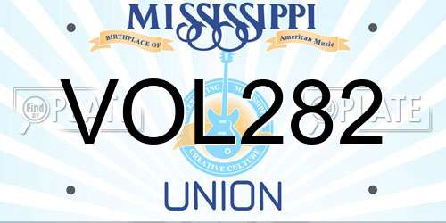 VOL282 Mississippi License Plate