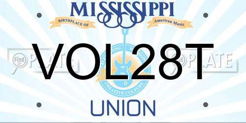 VOL28T Mississippi License Plate