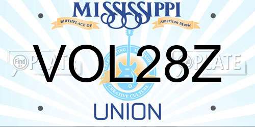 VOL28Z Mississippi License Plate