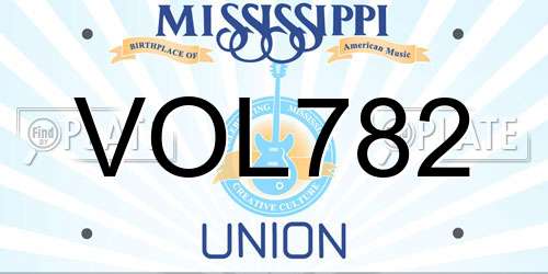 VOL782 Mississippi License Plate