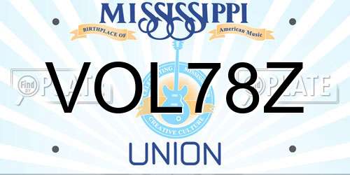 VOL78Z Mississippi License Plate