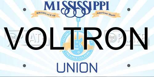 VOLTRON Mississippi License Plate