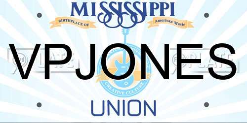VPJONES Mississippi License Plate