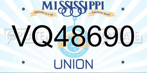 VQ48690 Mississippi License Plate