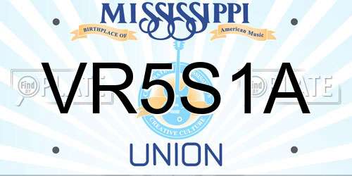 VR5S1A Mississippi License Plate