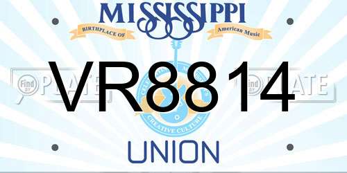 VR8814 Mississippi License Plate