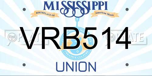 VRB514 Mississippi License Plate