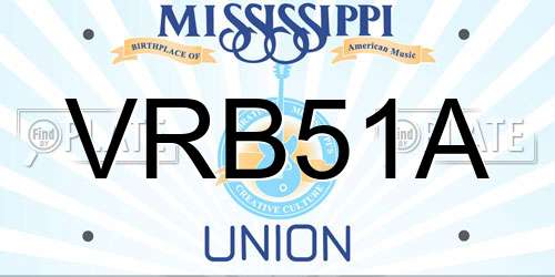 VRB51A Mississippi License Plate