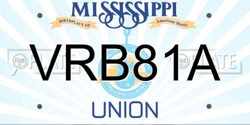 VRB81A Mississippi License Plate