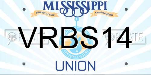 VRBS14 Mississippi License Plate