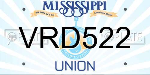 VRD522 Mississippi License Plate
