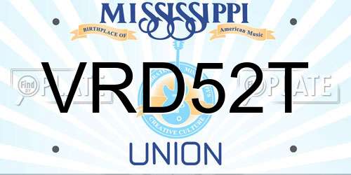 VRD52T Mississippi License Plate
