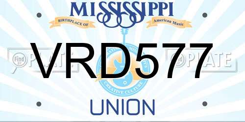 VRD577 Mississippi License Plate