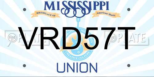 VRD57T Mississippi License Plate