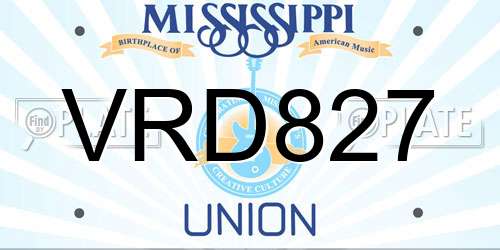 VRD827 Mississippi License Plate