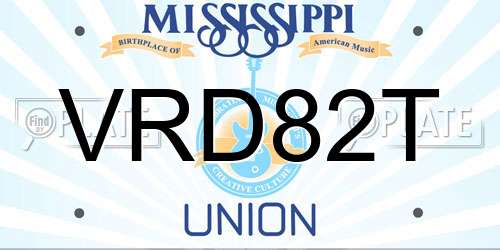 VRD82T Mississippi License Plate