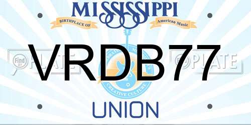 VRDB77 Mississippi License Plate
