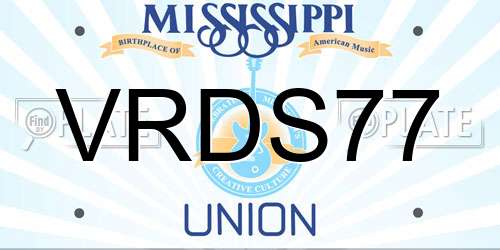 VRDS77 Mississippi License Plate