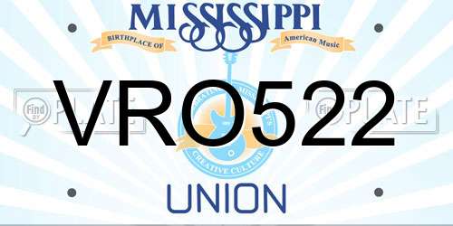 VRO522 Mississippi License Plate