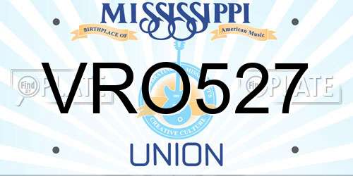 VRO527 Mississippi License Plate