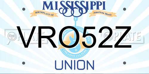 VRO52Z Mississippi License Plate