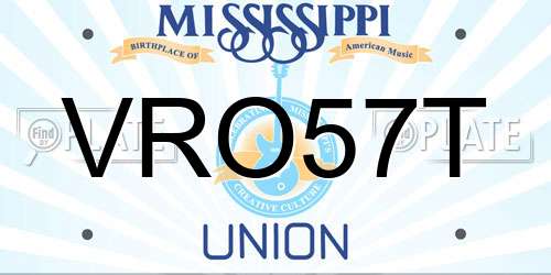 VRO57T Mississippi License Plate