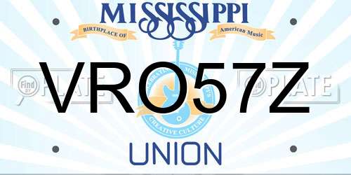 VRO57Z Mississippi License Plate