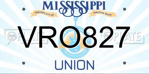 VRO827 Mississippi License Plate