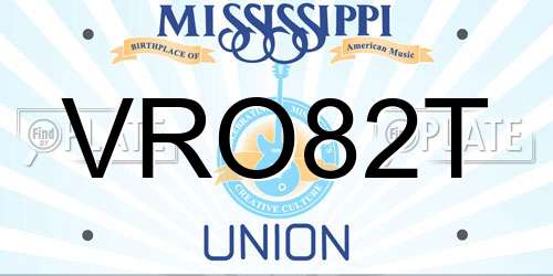 VRO82T Mississippi License Plate