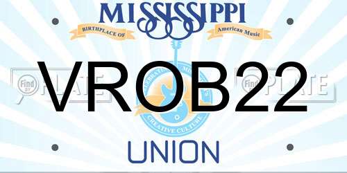 VROB22 Mississippi License Plate