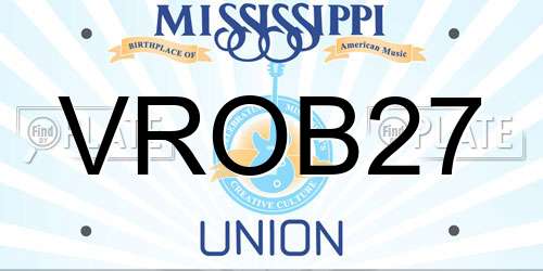 VROB27 Mississippi License Plate