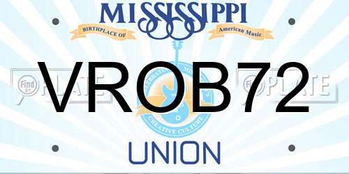 VROB72 Mississippi License Plate