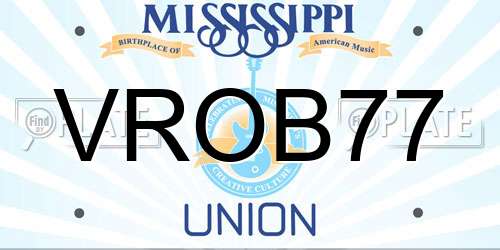 VROB77 Mississippi License Plate