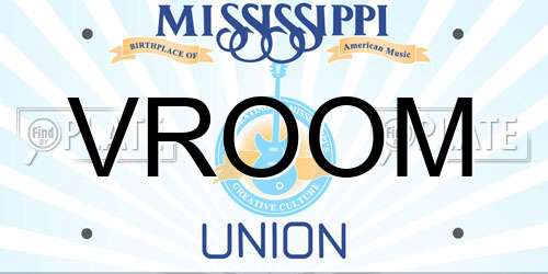 VROOM Mississippi License Plate