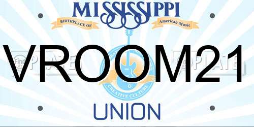 VROOM21 Mississippi License Plate