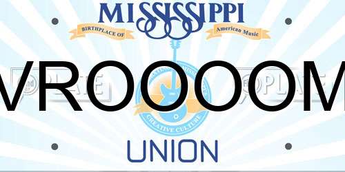 VROOOOM Mississippi License Plate